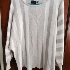 Cyrus Women's Sweater - Cream and Gray Stripes